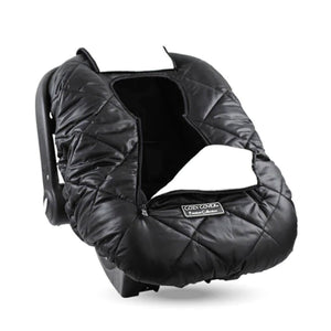 CozyBaby Premium Infant Car Seat Cover with Dual Zippers & Elastic Edge, Black