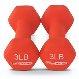 HolaHatha 3, 5, and 8 Pound Dumbbell Hand Weight Set with Storage Rack, Multi