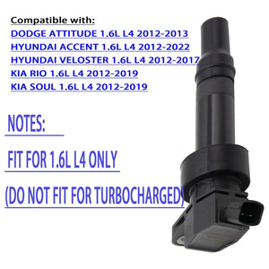 KSU Ignition Coils, Compatible with Select Hyundai and Kia Car Models (4 Pack)