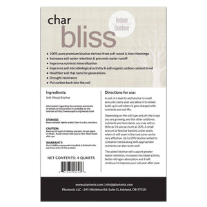 Plantonix Char Bliss Indoor Outdoor Premium Biochar Soil Conditioner, 30 Quarts - TRAPSKI