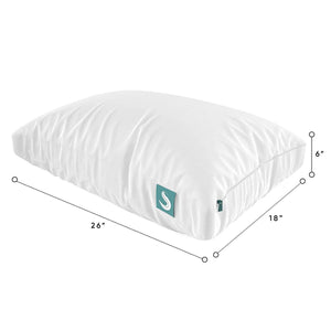 Sleepgram Bed Support Sleeping Pillow with Microfiber Cover, King Size, White