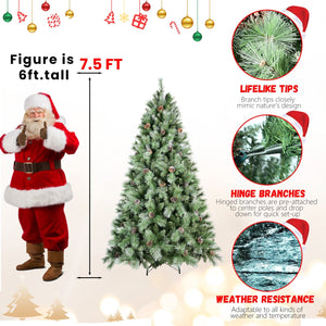 8 Ft The Full-Bodied Pre-Decorated Pinecone Christmas Tree
