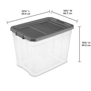 Sterilite 108 Qt Clear Stacker Storage Container Tote w/ Latching Lid, 16 Pack