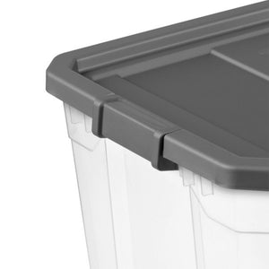 Sterilite 108 Qt Clear Stacker Storage Container Tote w/ Latching Lid, 16 Pack