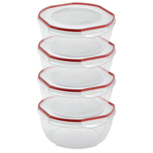 Sterilite Ultra Seal 8.10 Quart Plastic Food Storage Bowl Container, 4 Pack