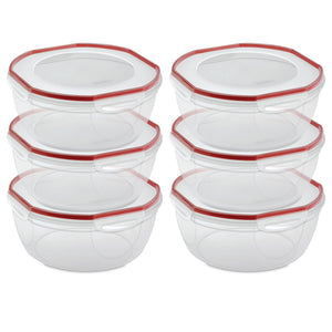 Sterilite Ultra Seal 8.10 Quart Plastic Food Storage Bowl Container, 6 Pack