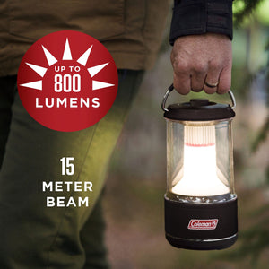 Coleman 800 Lumens LED Outdoor Camping Light Lantern with BatteryGuard, Black
