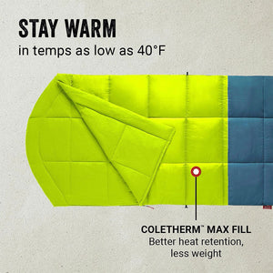 Coleman Kompact Thermolock 40 Fahrenheit Big Tall Contour Sleeping Bag (2 Pack)