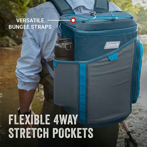 Coleman Sportflex 30 Leakproof Padded Soft Sided Can Soft Cooler Tote Bag, Blue