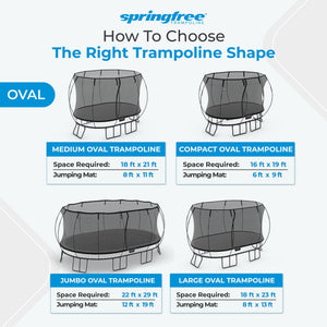 Springfree Trampoline Kids Oval 8 x 11Ft Trampoline & FlexrStep V2 Safety Ladder