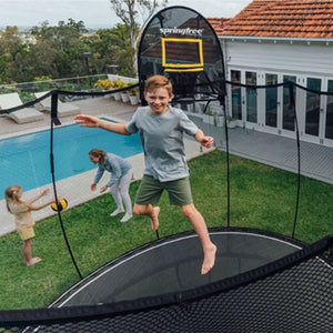 Springfree Trampoline Oval 8 x 13Ft Trampoline & FlexrStep V2 Safety Ladder