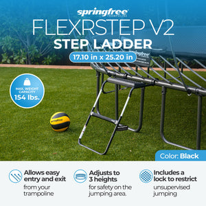 Springfree Trampoline Oval 8 x 13Ft Trampoline & FlexrStep V2 Safety Ladder