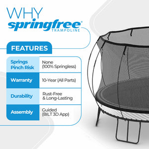 Springfree Trampoline Oval 8 x 13Ft Trampoline & FlexrStep V2 Safety Ladder