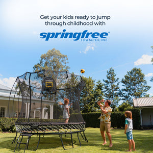 Springfree Trampoline Kids Square 11 Ft Trampoline & FlexrStep V2 Safety Ladder