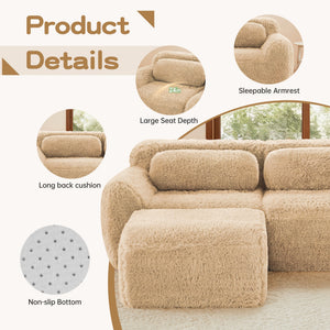 L-Shaped Soft And Fluffy Modular Sectional Sofa