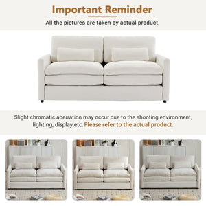 Cozy Upholstered Cushion Loveseat Sofa For Living Room