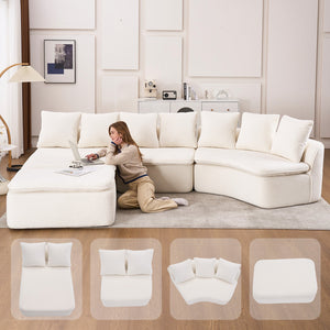 133'' Modular U-Shaped Sectional Compression Sofa