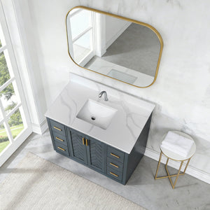 43-inch Quartz Bathroom Vanity Top with Undermount Single Bowl Sink