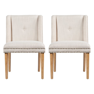 Light Luxury Rivet Upholstered Dining Chair Set of 2