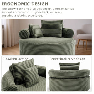 Round Sofa Bed With 3 Pillows For Living Room