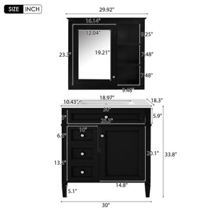 Bathroom Vanity With Medicine Cabinet and Storage