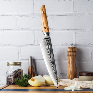 Stellar Japanese Chef's Knife with Olive Wood Handle