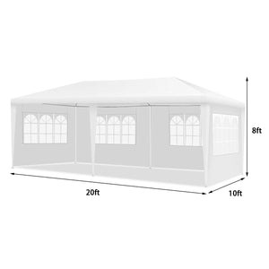 10 x 20 Feet Outdoor Party Wedding Canopy Tent with Removable Walls and Carry Bag