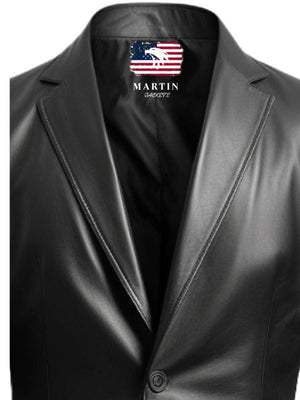 Men Black Biker Leather Blazer – Leather Coats for Men