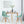 2 Pcs Modern Plastic Hollow Chair Set with Wood Leg-Green