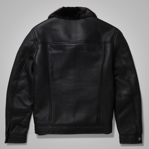 Men's Black B3 Sheepskin Shearling Trucker Jacket