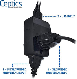 European Travel Adapter - Type C - 4 in 1 - 2 USB Ports (GP4-9C)