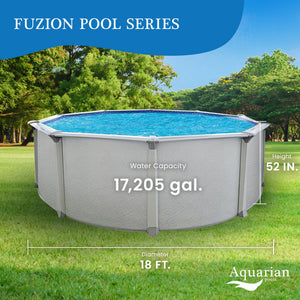 Aquarian Pools Fuzion Series 18 Feet x 52 Inch Round Above Ground Swimming Pool