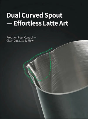 Phantom Precision Latte Art Pitcher – 600ml Narrow Spout for Advanced Patterns
