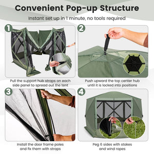 11.5 X 11.5 FT Pop-up Screen House Tent with Portable Carrying Bag