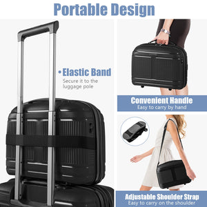 2-Piece Luggage Set 20 Inch Carry-on Suitcase and 14 Inch Cosmetic Case