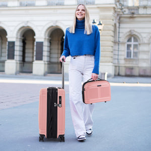 2-Piece Luggage Set 20 Inch Carry-on Suitcase and 14 Inch Cosmetic Case