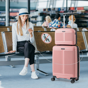 2-Piece Luggage Set 20 Inch Carry-on Suitcase and 14 Inch Cosmetic Case