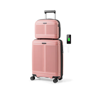 2-Piece Luggage Set 20 Inch Carry-on Suitcase and 14 Inch Cosmetic Case