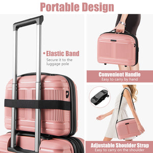 2-Piece Luggage Set 20 Inch Carry-on Suitcase and 14 Inch Cosmetic Case
