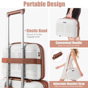 2-Piece Luggage Set 20 Inch Carry-on Suitcase and 14 Inch Cosmetic Case