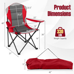 Folding Camping Chairs for Adults with Cup Holders (2-Pack)