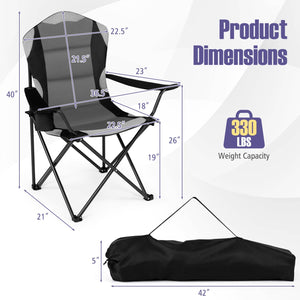 Folding Camping Chairs for Adults with Cup Holders (2-Pack)