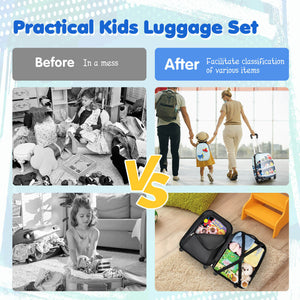 2 Pieces Kids Carry-on Luggage Set with 12 Inch Backpack