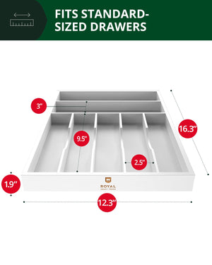 Basic Silverware Drawer Organizer, White