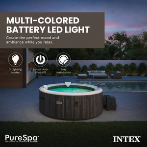Intex PureSpa Battery Powered Multi-Colored LED Light for Spas and Hot Tubs