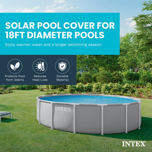 Intex 18 Ft Round Easy Set Blue Solar Cover for Swimming Pools, Pool Cover Only