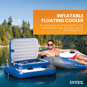 Intex 58821EP Inflatable Mega Chill II 72 Can Beverage Cooler Float with Lid