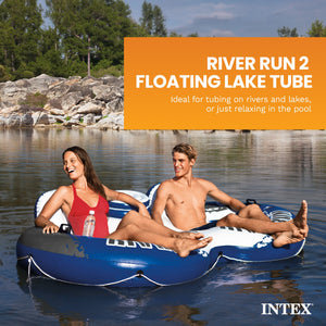 Intex River Run 2 Person  Inflatable Tube Raft Float with Cooler for Pool & Lake