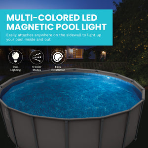 Intex Underwater Multi Color LED Magnetic Above Ground Swimming Pool Wall Light