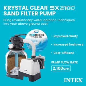 Intex 26645EG 2100 GPH Above Ground Pool Sand Filter Pump with Automatic Timer